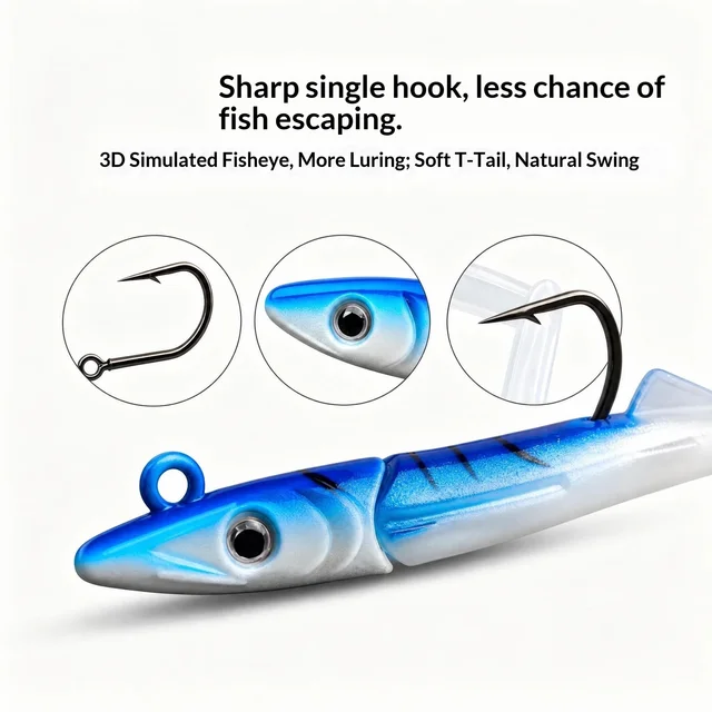2 piezas de cebo de pesca de silicona con · Señuelos