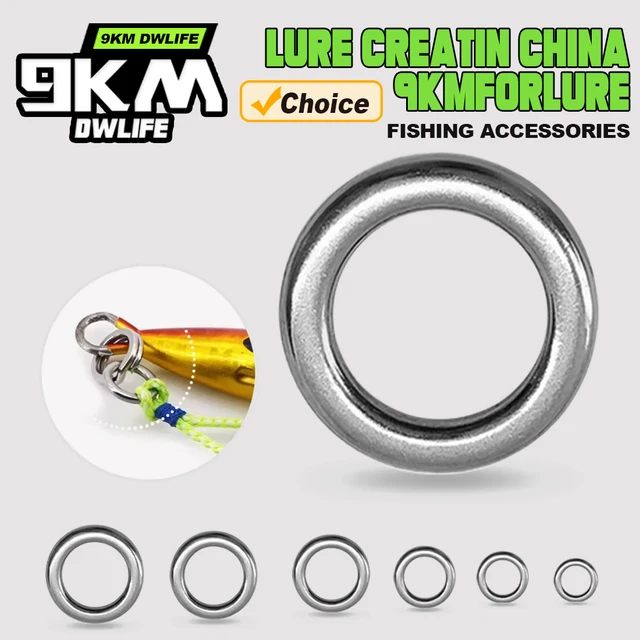 Anillos sólidos para pesca de 20 piezas