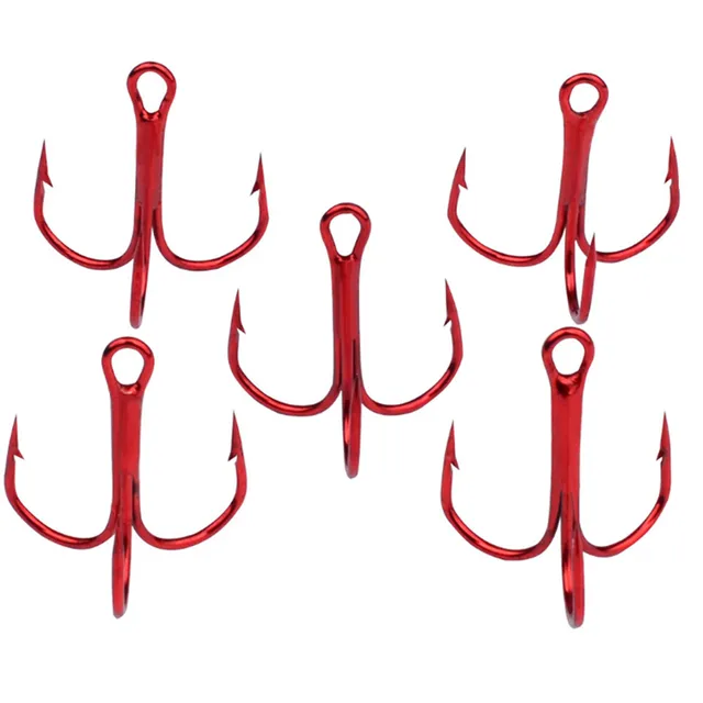 Lote de anzuelos de acero rojo para capturar peces grandes