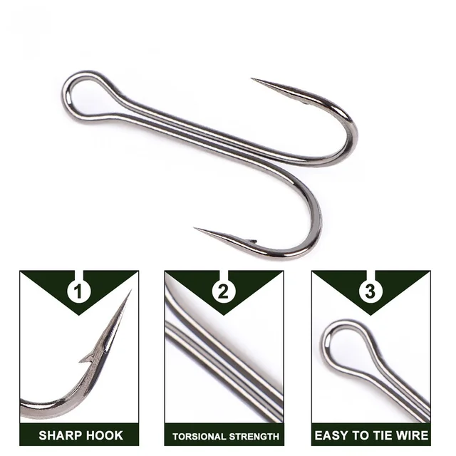 Anzuelos simples y triples para pesca en agua dulce