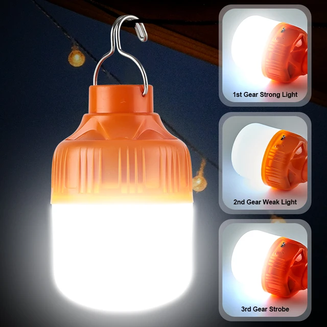 Bombillas LED Recargables USB para Pesca y Camping: Luces Nitidas para la Noche