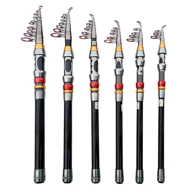 Caña de Fibra de Carbono Telescópica 3-8kg