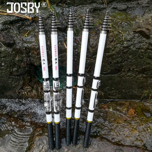 Caña telescópica de carbono para pesca en roca, spinning y fly