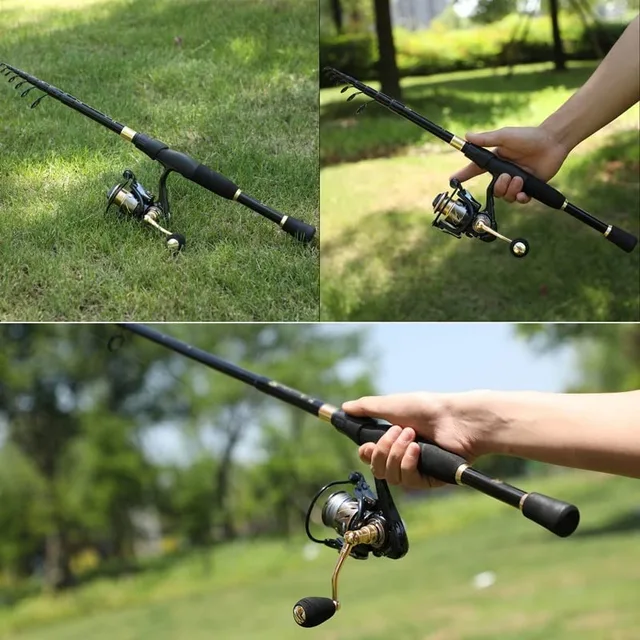 Cañas de pesca telescópicas ligeras resistentes para spinning y casting