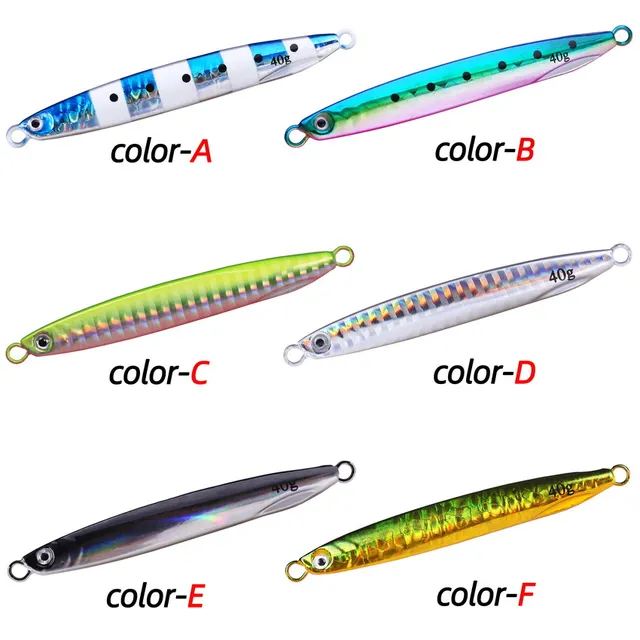 Cebos artificiales para jigging en shore con cucharas de fundición
