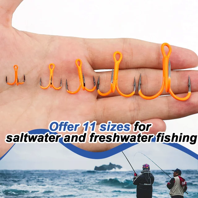 Anzuelos de pesca con triple gancho de acero inoxidable