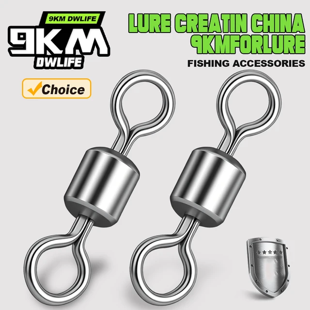 Giratorios de pesca de acero de 9 km
