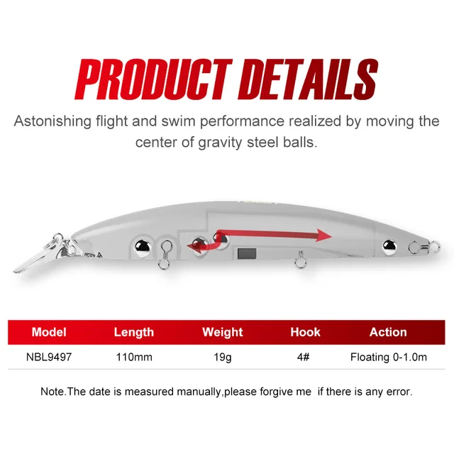 Jerbait de 110mm para aguas profundas