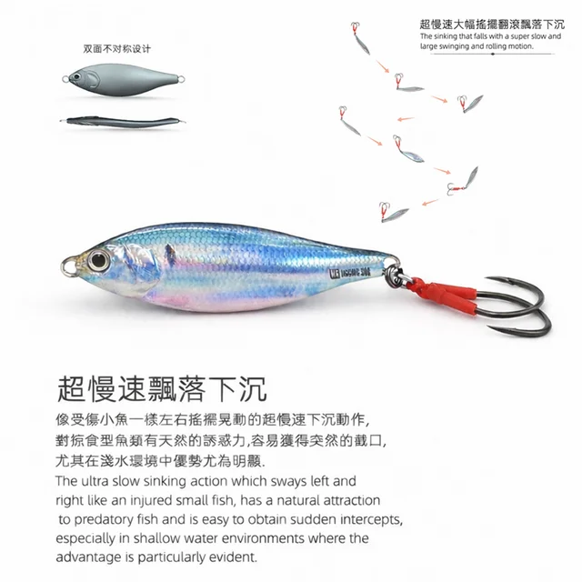 Jig metálico 3D para pesca en agua dulce o salada