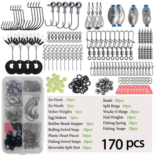 Kit de Pesca Completo con Aparejos, Anzuelos y Plomos 170-410