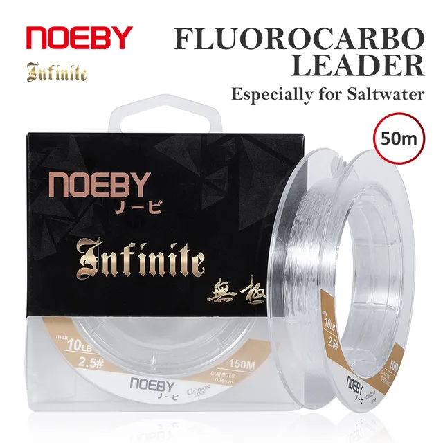 Línea de pesca de 50 m, monofilamento y fluorocarbono