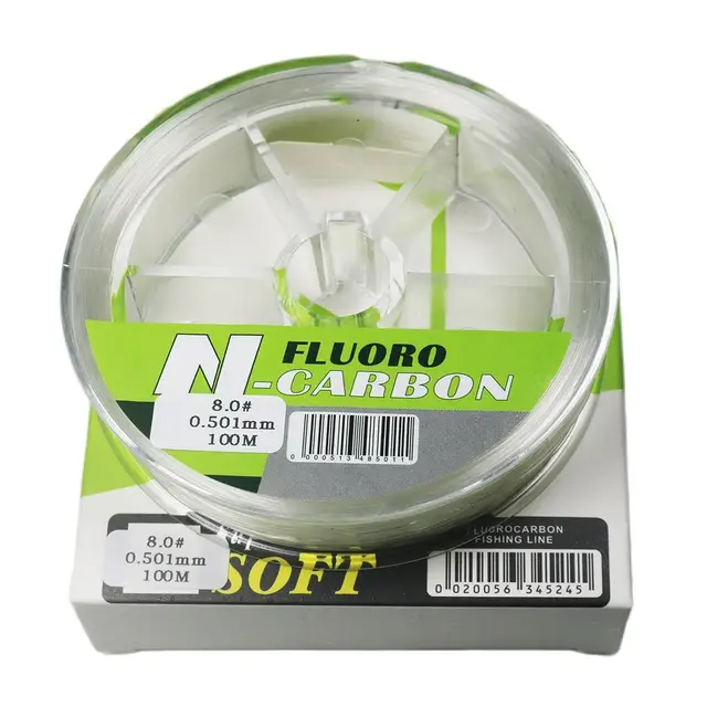 Línea de pesca de fluorocarbono para pescar en agua dulce o salada