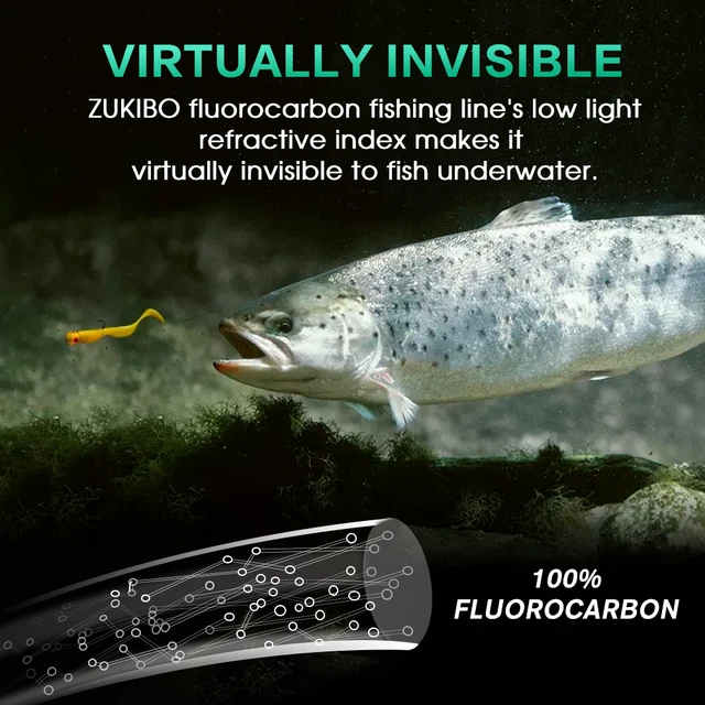 Línea de pesca de fluorocarbono para pesca en ríos y lagos