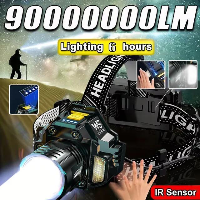 Linterna Frontal LED con Sensor