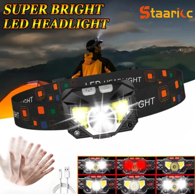 Linterna frontal LED potente