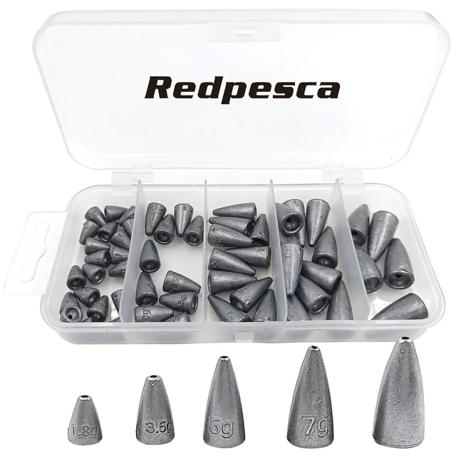 Pesas de pesca bala chumbada 55 uds