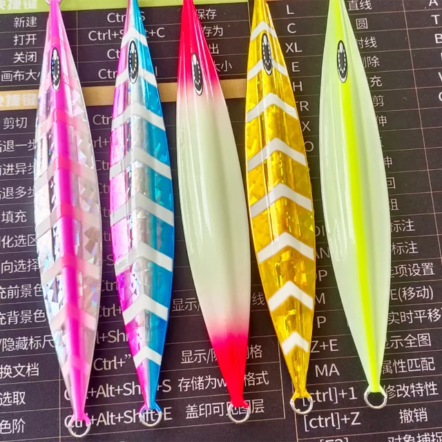 Plantilla de pesca con vinilos y minnows