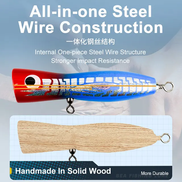 Señuelo de Madera WD116 para Pescar Granos y Especies