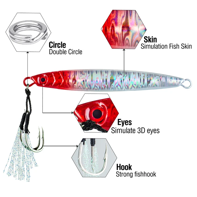 Variedad de señuelos de metal para pesca en PescaPlus
