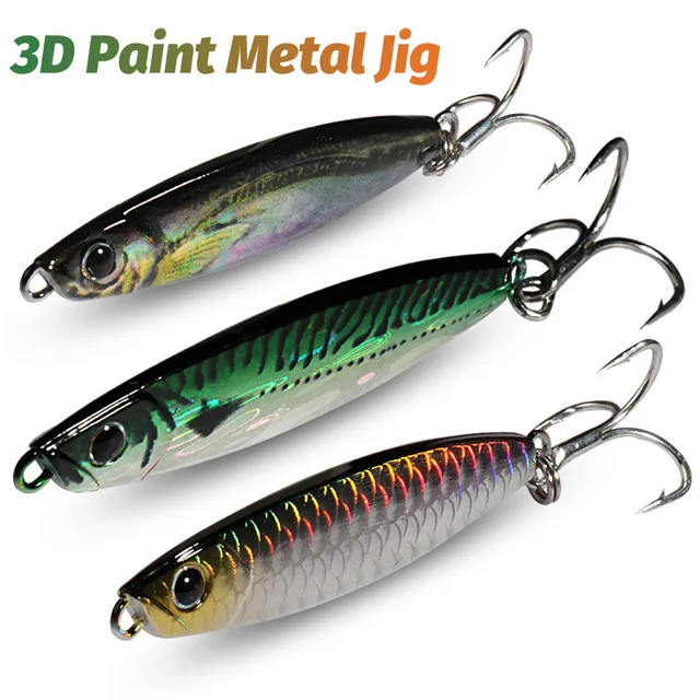 Señuelos de pesca de metal de diferentes tamaños y pesos