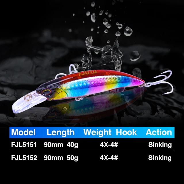 Señuelo de Pesca Marítima FJORD, 90S, 40g/50g, para Tiro Submarino