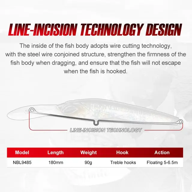 Señuelo de Pesca Trolling Minnow - Wobblers de Gran Juego para Cazar Atún GT