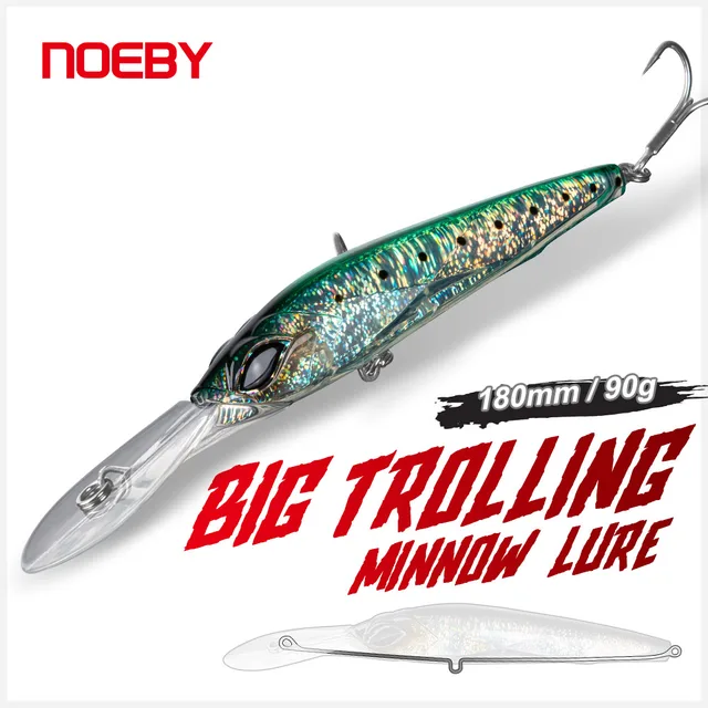Señuelo de Pesca Trolling Minnow - Wobblers de Gran Juego para Cazar Atún GT