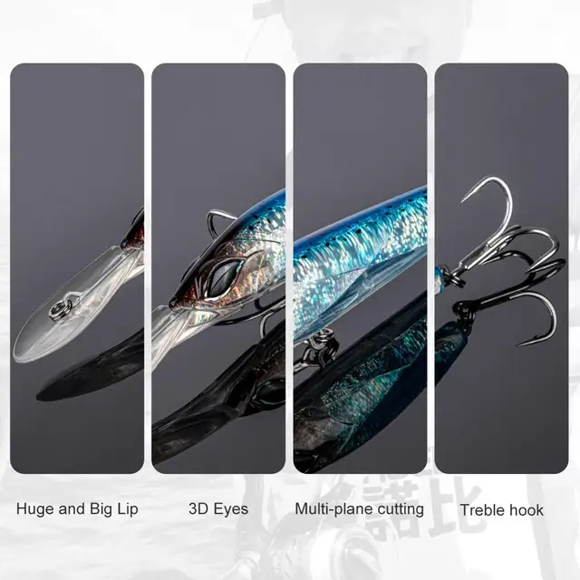 Señuelo de Pesca Trolling Minnow - Wobblers de Gran Juego para Cazar Atún GT