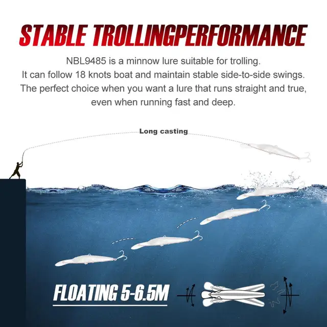 Señuelo de Pesca Trolling Minnow - Wobblers de Gran Juego para Cazar Atún GT