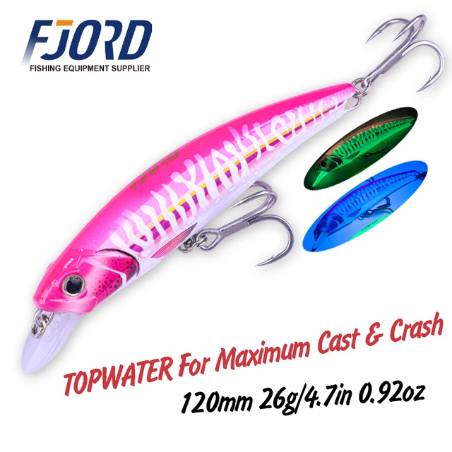 Señuelo Flotante UV Fjord, 120 mm, para Cazadores de Pescado