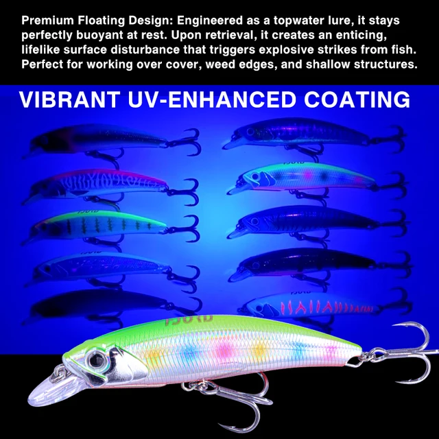 Señuelo Flotante UV Fjord, 120 mm, para Cazadores de Pescado