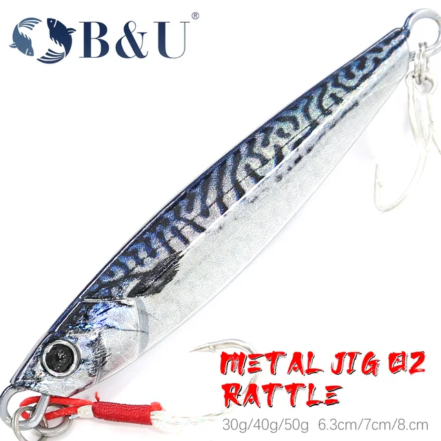 Señuelos de Pesca de Mar Giratorios - Jig Señuelos de Metal 40g-80g