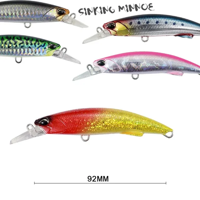 Señuelos de Pesca Realistas Minnow 92mm/40g para Lubina y Agua Dulce