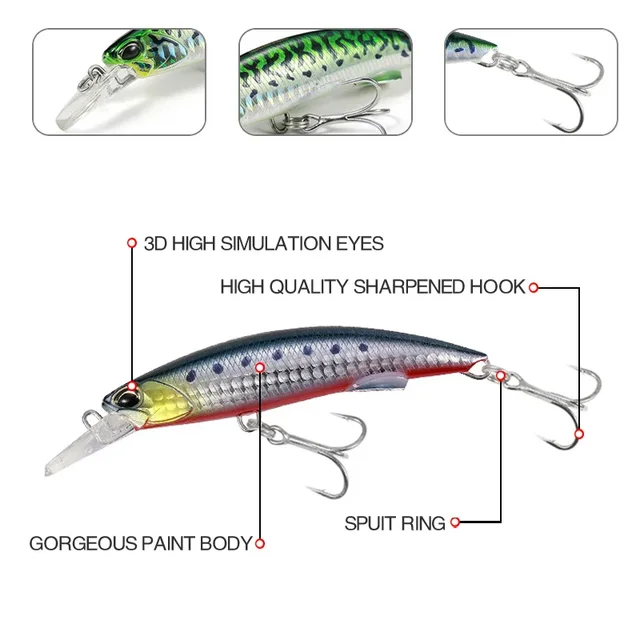 Señuelos de Pesca Realistas Minnow 92mm/40g para Lubina y Agua Dulce