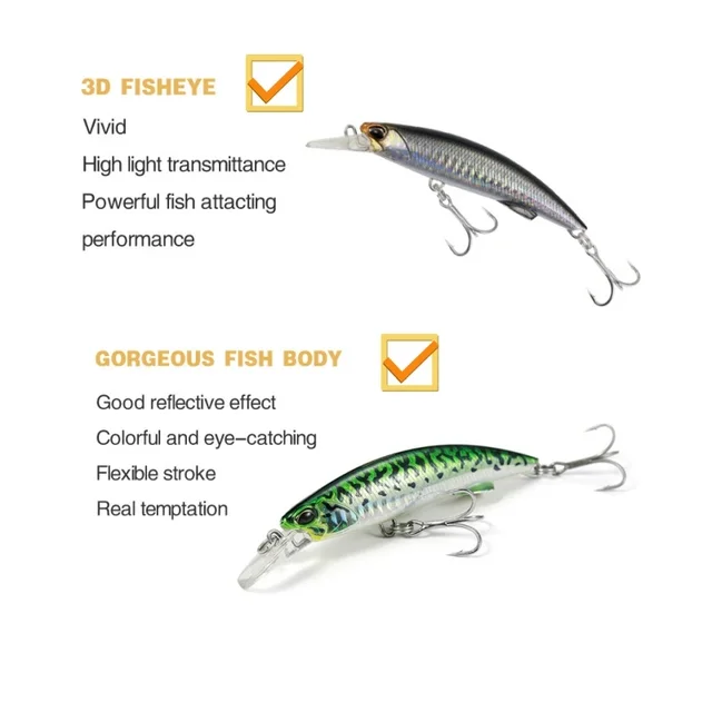 Señuelos de Pesca Realistas Minnow 92mm/40g para Lubina y Agua Dulce