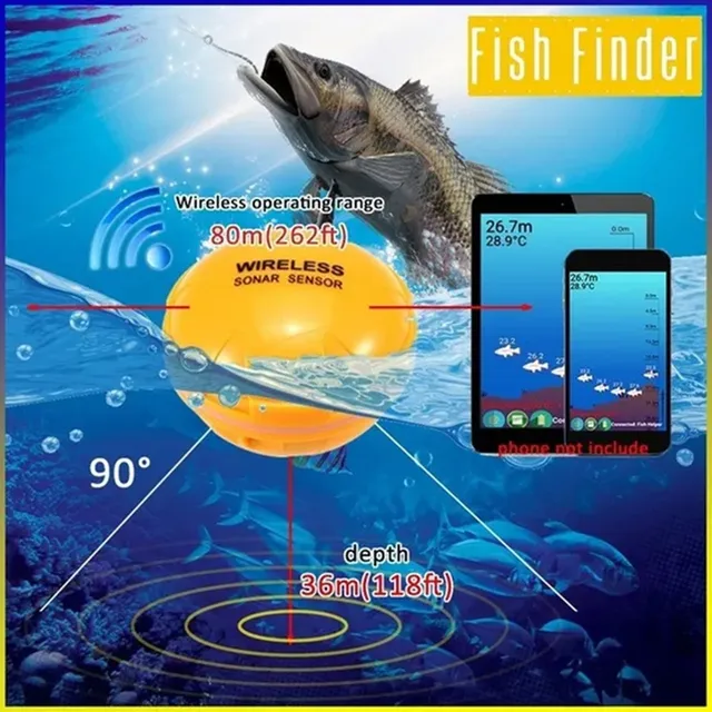 Sonar inalámbrico Bluetooth para pesca con detección 48m