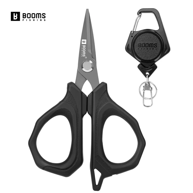 Tijeras Acero Inox para Alambre Braid PE con Llavero Retractil